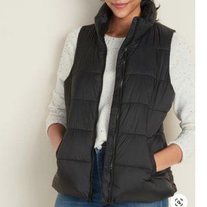 Old Navy Black Frost-Free Puffer Vest Small